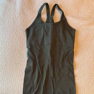 lululemon athletica Dark Green Ribbed Tank Top